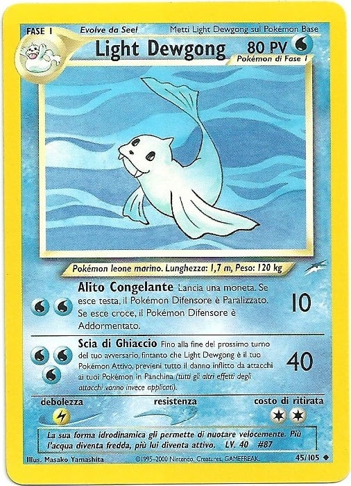 Light Dewgong 045 — Neo Destiny (Italian Pokémon TCG card)