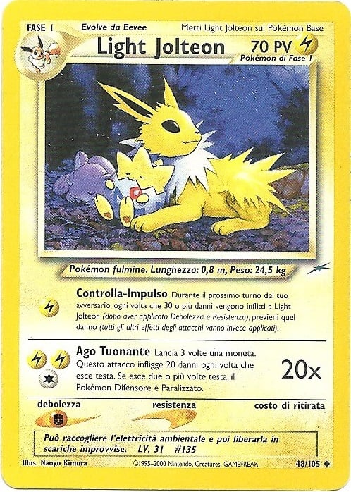 Light Jolteon 048 — Neo Destiny (Italian Pokémon TCG card)