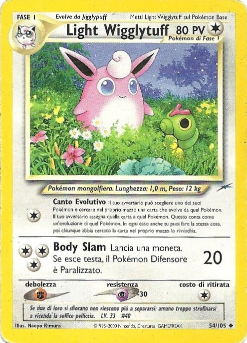 Light Wigglytuff 054 — Neo Destiny (Italian Pokémon TCG card)