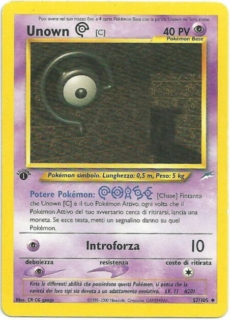 Unown C 057 — Neo Destiny (Italian Pokémon TCG card)