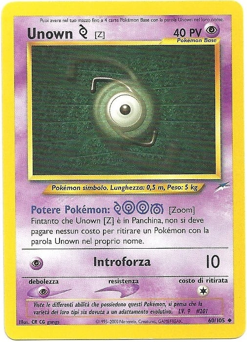 Unown Z 060 — Neo Destiny (Italian Pokémon TCG card)