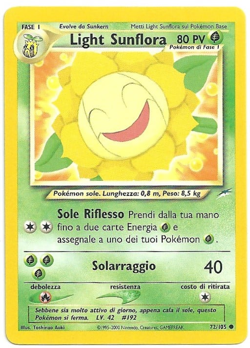 Light Sunflora 072 — Neo Destiny (Italian Pokémon TCG card)