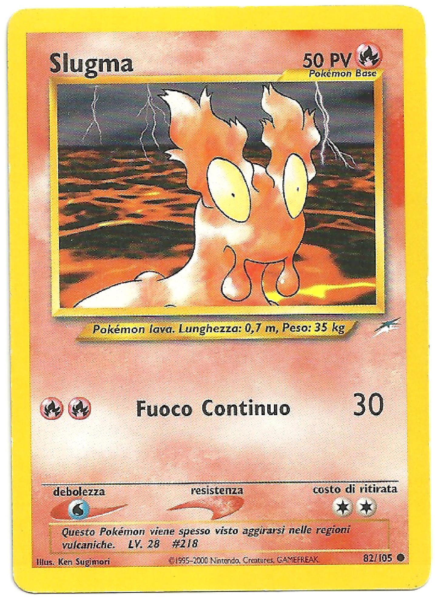 Slugma 082 — Neo Destiny (Italian Pokémon TCG card)