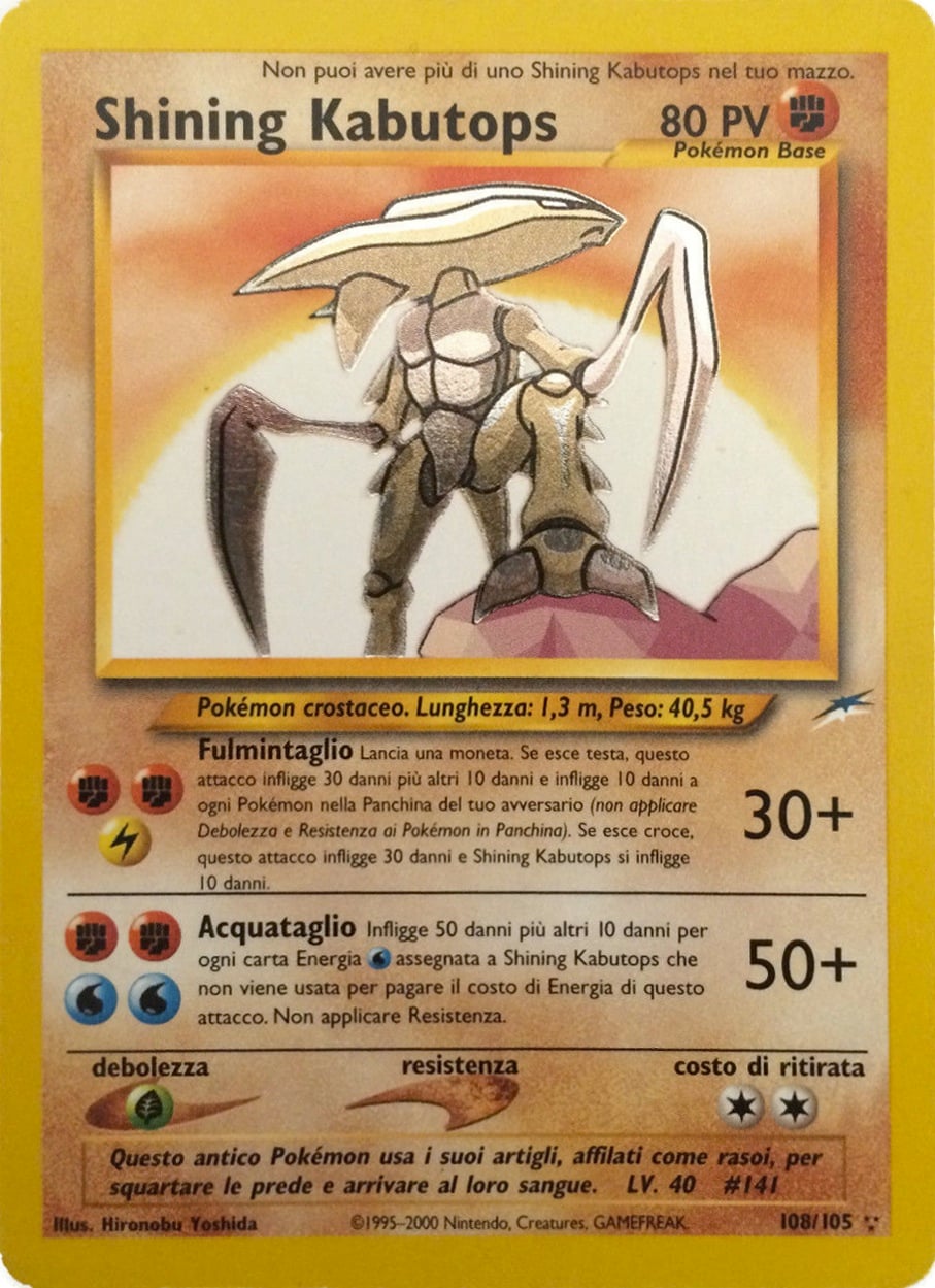 Shining Kabutops 108 — Neo Destiny (Italian Pokémon TCG card)