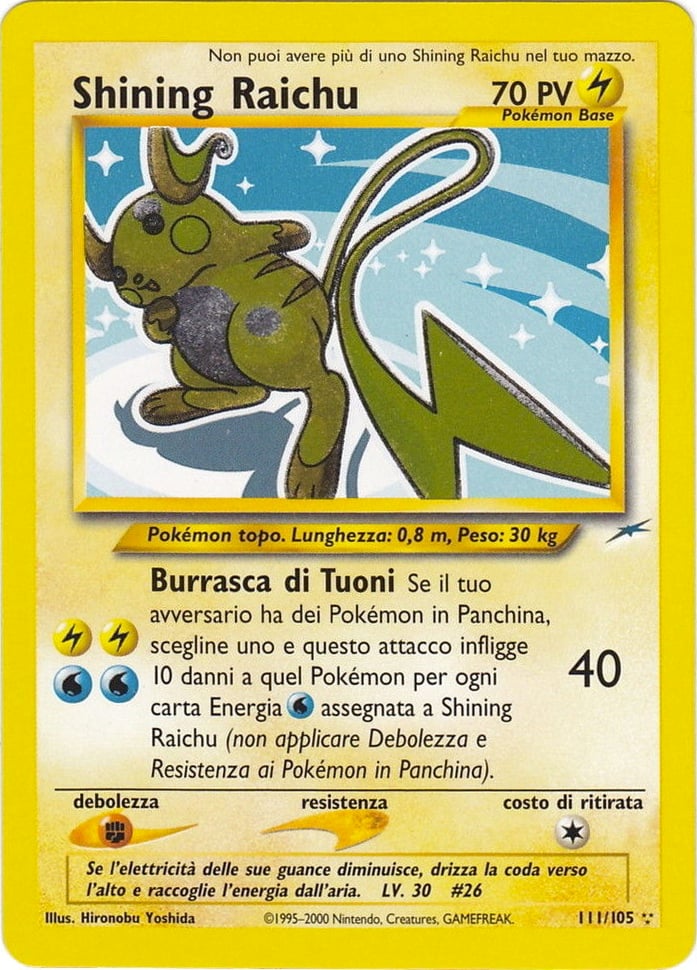 Shining Raichu 111 — Neo Destiny (Italian Pokémon TCG card)