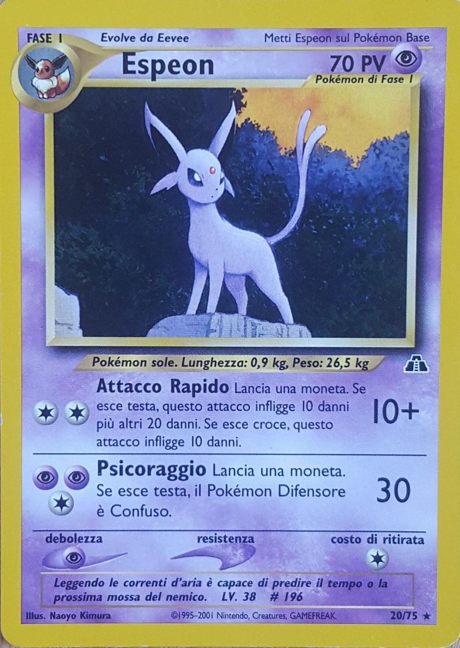 Espeon 020 — Neo Discovery (Italian Pokémon TCG card)