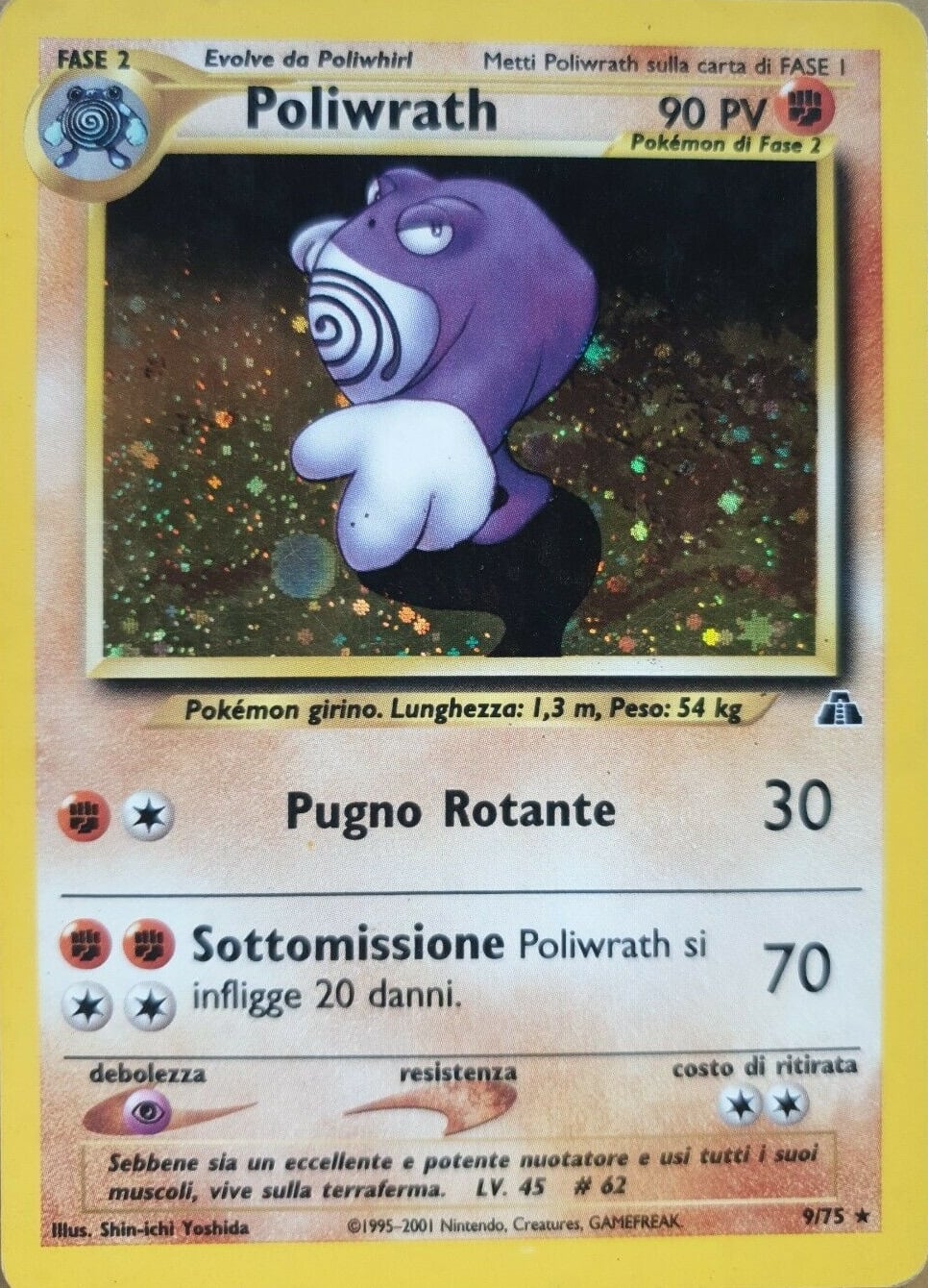 Poliwrath 9/75 — Neo Discovery (Italian Pokémon TCG card)