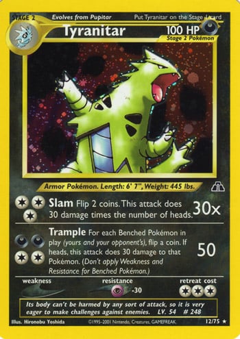 Tyranitar 12/75 — Neo Discovery (Italian Pokémon TCG card)