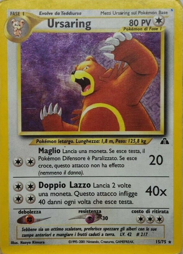 Ursaring 034 — Neo Discovery (Italian Pokémon TCG card)