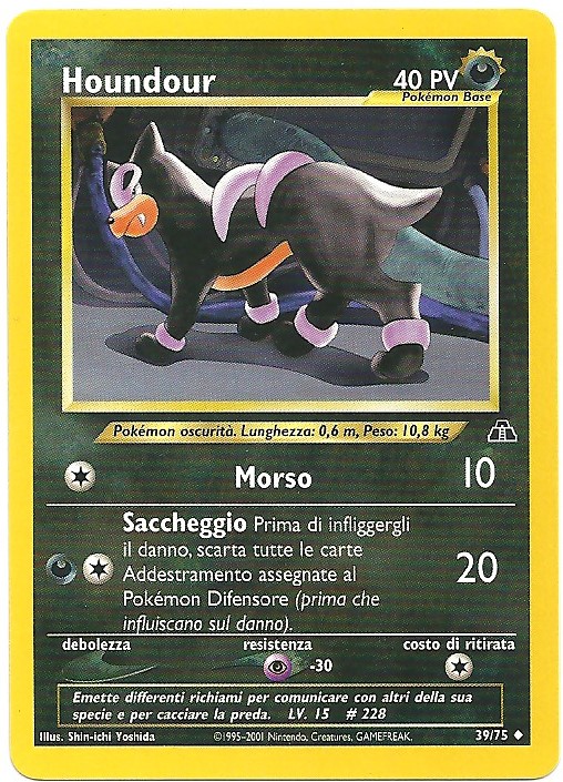 Houndour 039 — Neo Discovery (Italian Pokémon TCG card)