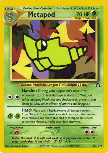 Metapod 42/75 — Neo Discovery (Italian Pokémon TCG card)