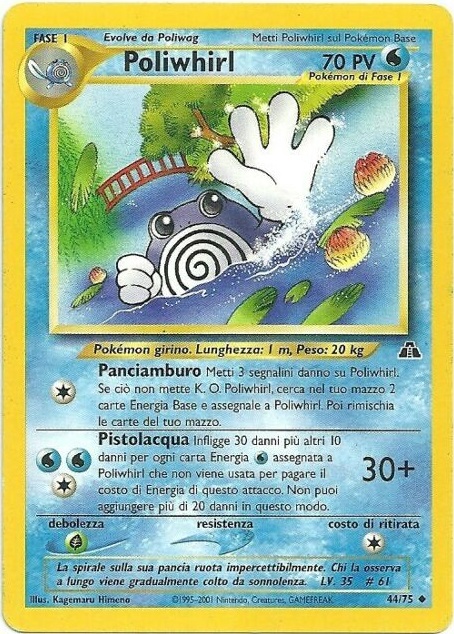 Poliwhirl 44/75 — Neo Discovery (Italian Pokémon TCG card)