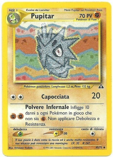 Pupitar 45/75 — Neo Discovery (Italian Pokémon TCG card)