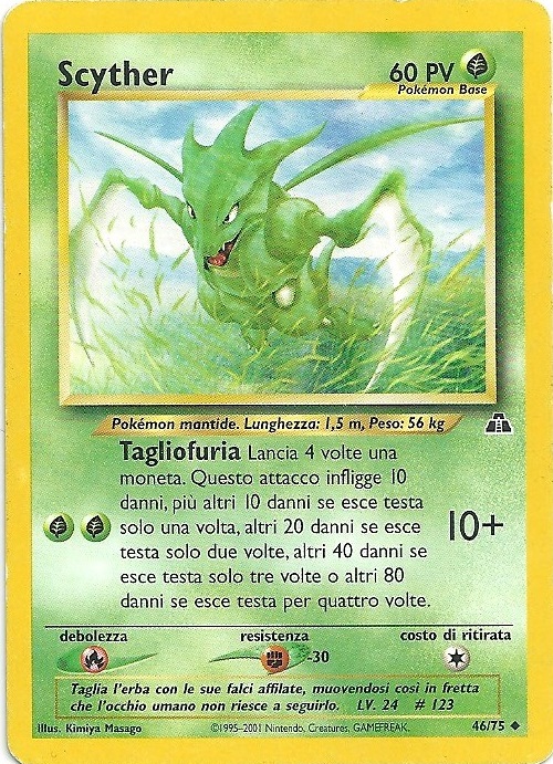 Scyther 046 — Neo Discovery (Italian Pokémon TCG card)