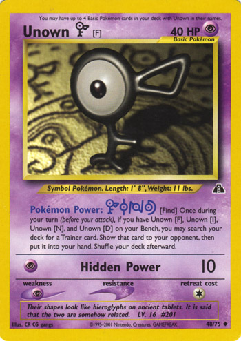 Unown F 048 — Neo Discovery (Italian Pokémon TCG card)