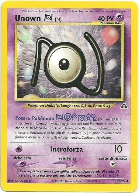 Unown N 050 — Neo Discovery (Italian Pokémon TCG card)