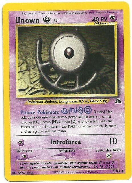 Unown U 051 — Neo Discovery (Italian Pokémon TCG card)