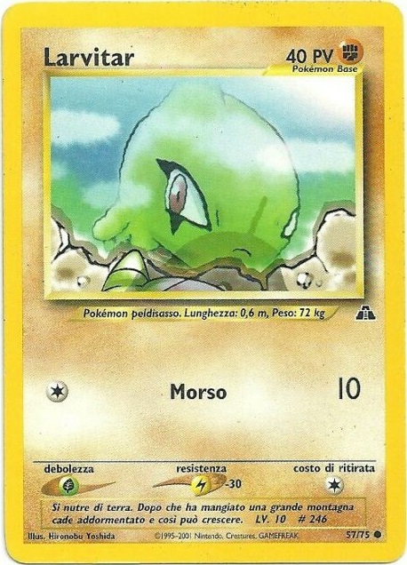 Larvitar 57/75 — Neo Discovery (Italian Pokémon TCG card)