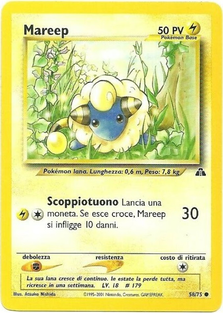 Mareep 58/75 — Neo Discovery (Italian Pokémon TCG card)