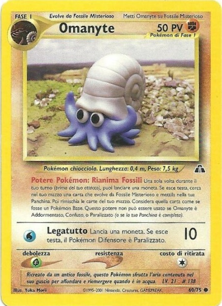 Omanyte 60/75 — Neo Discovery (Italian Pokémon TCG card)