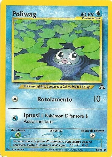 Poliwag 62/75 — Neo Discovery (Italian Pokémon TCG card)