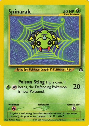 Spinarak 64/75 — Neo Discovery (Italian Pokémon TCG card)