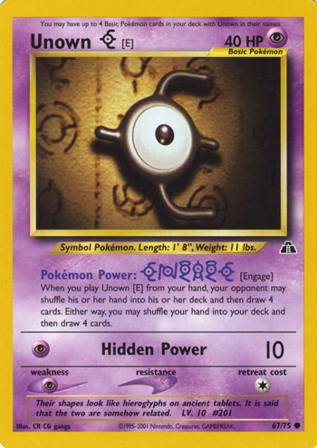 Unown E 067 — Neo Discovery (Italian Pokémon TCG card)