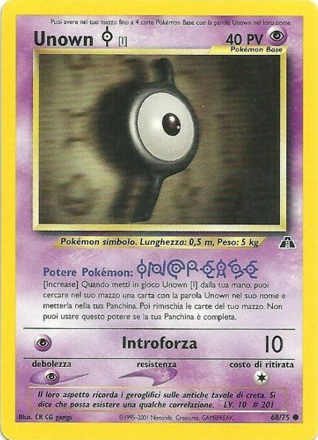 Unown I 068 — Neo Discovery (Italian Pokémon TCG card)
