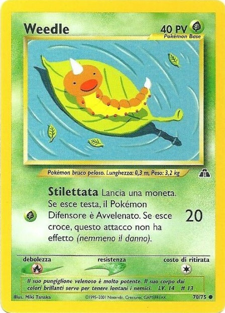Weedle 070 — Neo Discovery (Italian Pokémon TCG card)