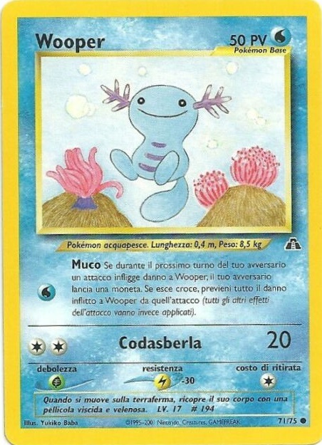 Wooper 71/75 — Neo Discovery (Italian Pokémon TCG card)