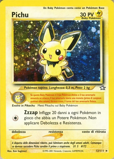Pichu 012 — Neo Genesis (Italian Pokémon TCG card)