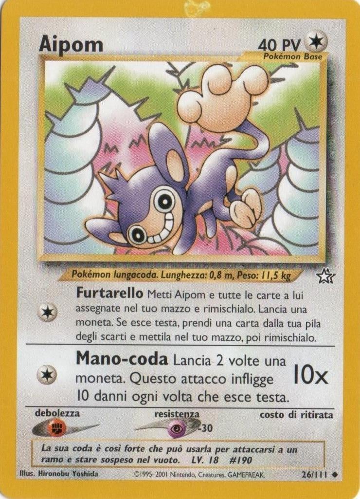 Aipom 026 — Neo Genesis (Italian Pokémon TCG card)