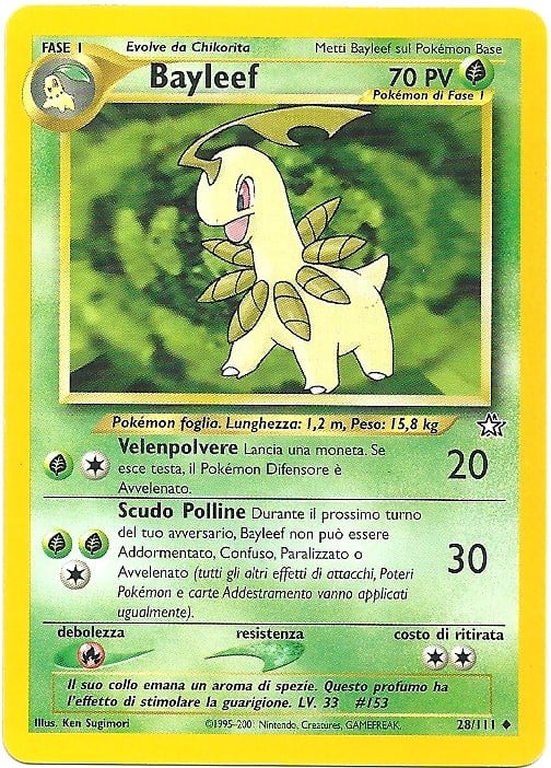Bayleef 028 — Neo Genesis (Italian Pokémon TCG card)