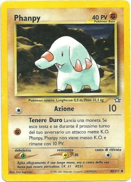 Phanpy 043 — Neo Genesis (Italian Pokémon TCG card)