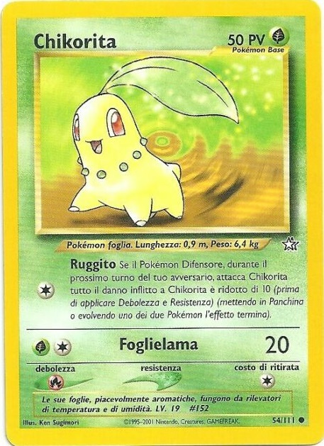 Chikorita 054 — Neo Genesis (Italian Pokémon TCG card)