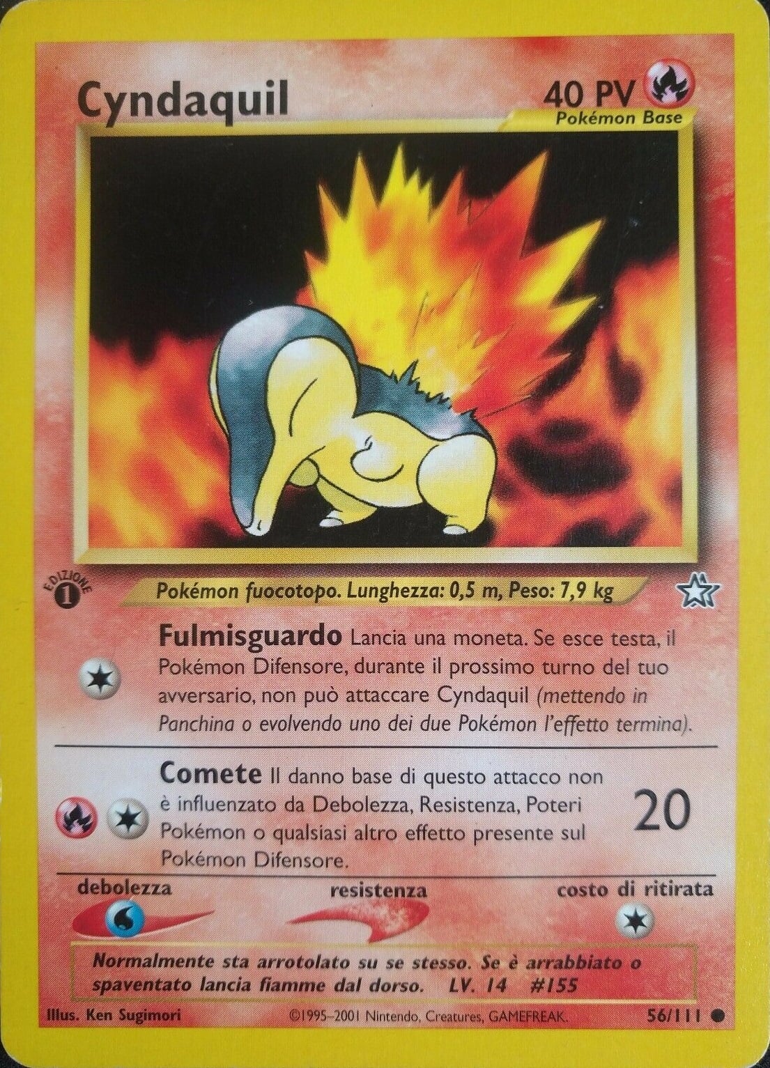 Cyndaquil 056 — Neo Genesis (Italian Pokémon TCG card)