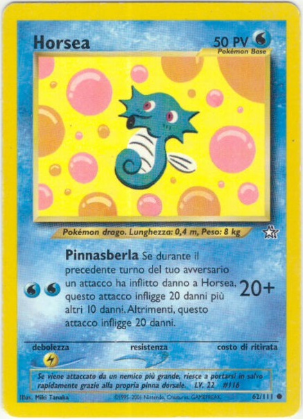 Horsea 062 — Neo Genesis (Italian Pokémon TCG card)