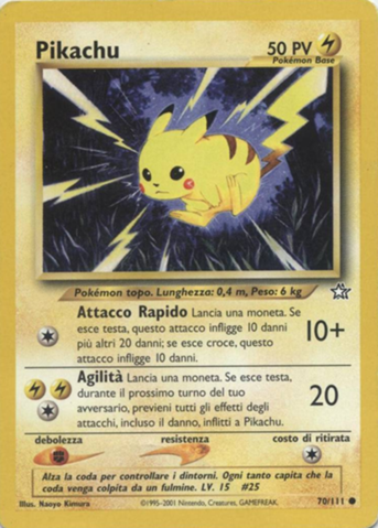 Pikachu 070 — Neo Genesis (Italian Pokémon TCG card)