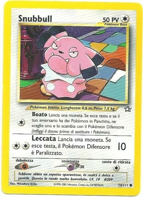 Snubbull 074 — Neo Genesis (Italian Pokémon TCG card)