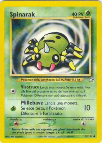Spinarak 075 — Neo Genesis (Italian Pokémon TCG card)