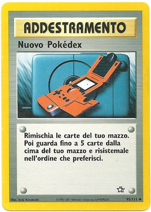 Nuovo Pokédex 095 — Neo Genesis (Italian Pokémon TCG card)