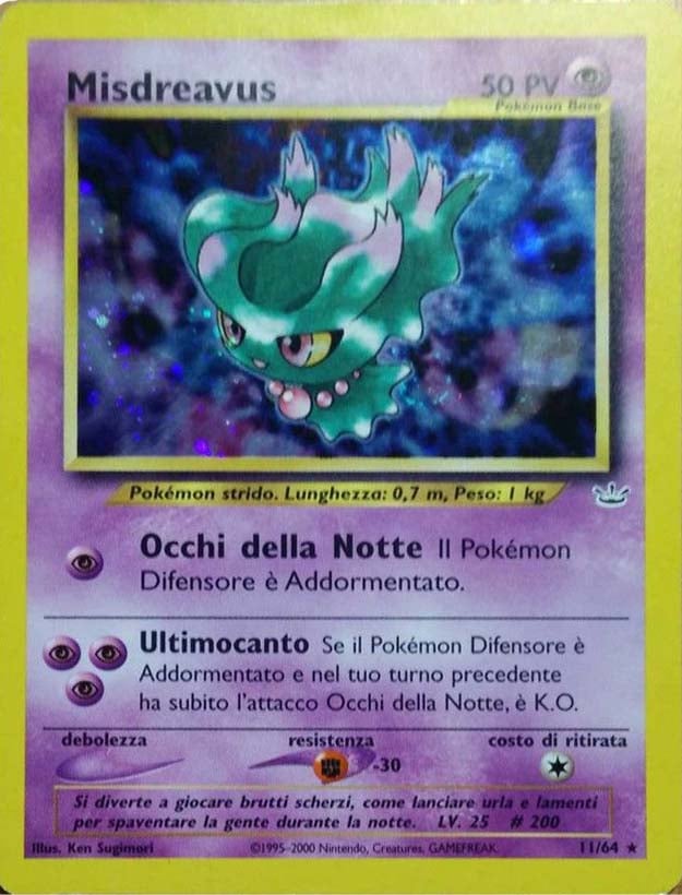 Misdreavus 011 — Neo Revelation (Italian Pokémon TCG card)