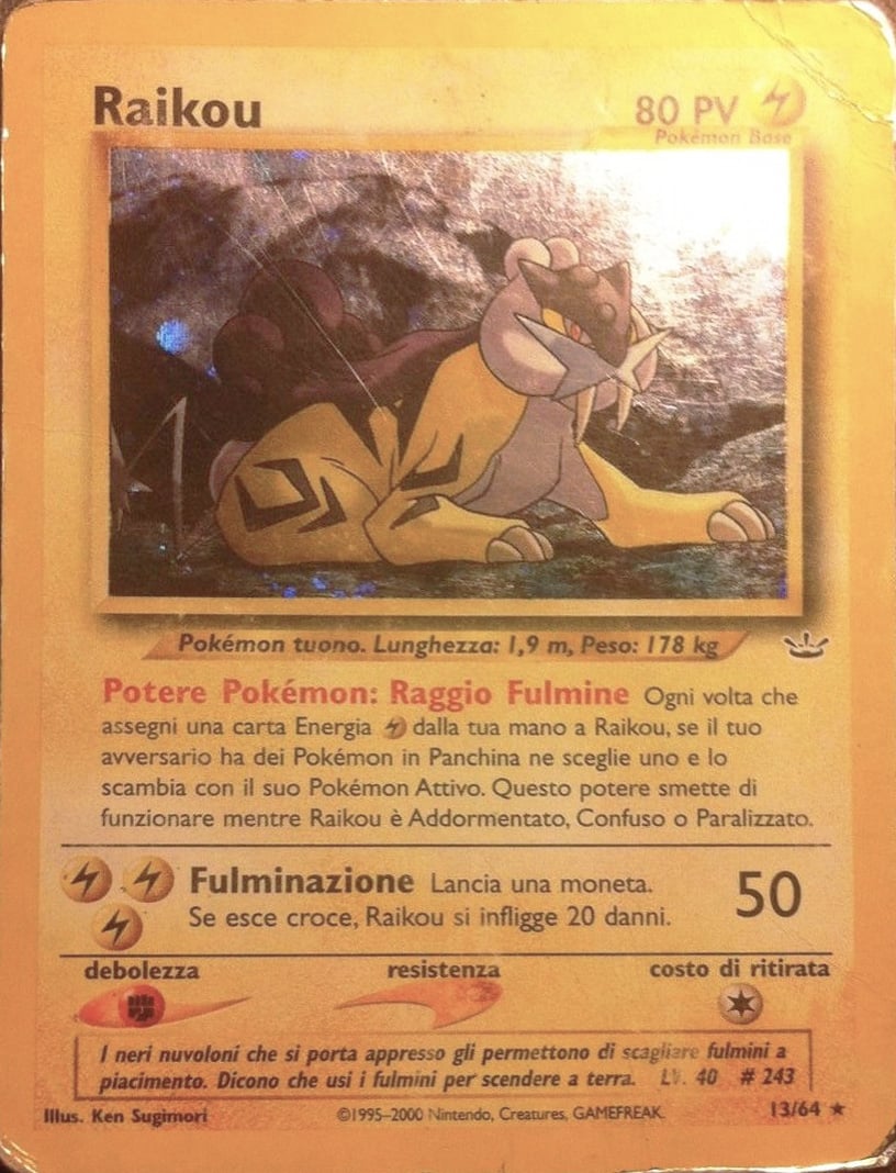 Raikou 013 — Neo Revelation (Italian Pokémon TCG card)