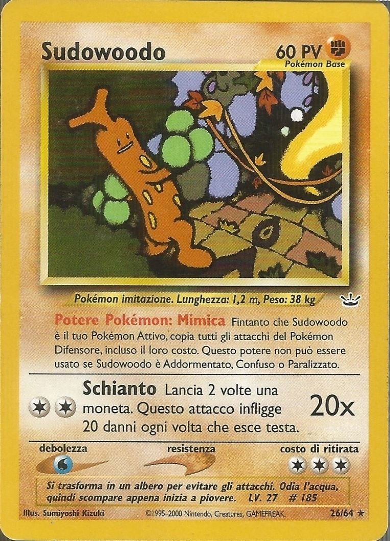 Sudowoodo 026 — Neo Revelation (Italian Pokémon TCG card)