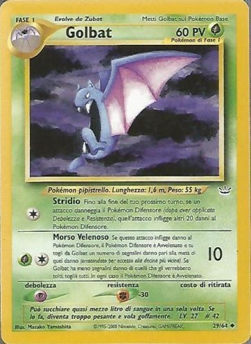 Golbat 029 — Neo Revelation (Italian Pokémon TCG card)
