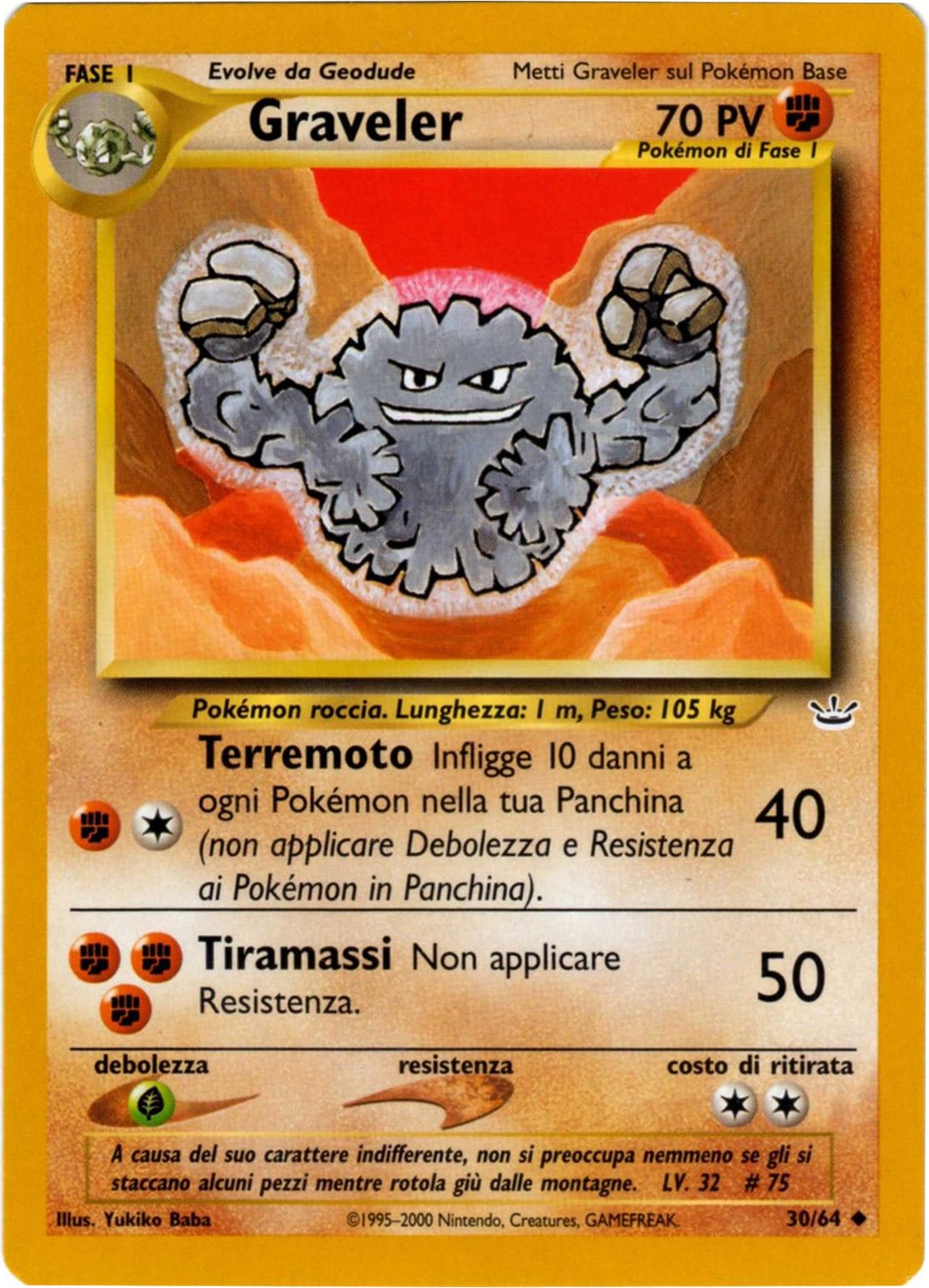 Graveler 030 — Neo Revelation (Italian Pokémon TCG card)