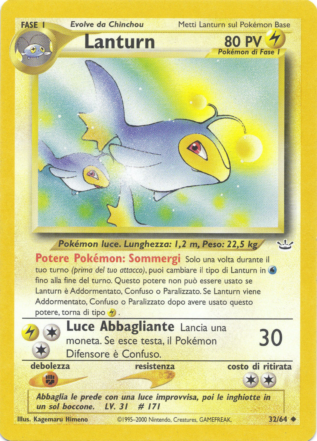 Lanturn 032 — Neo Revelation (Italian Pokémon TCG card)