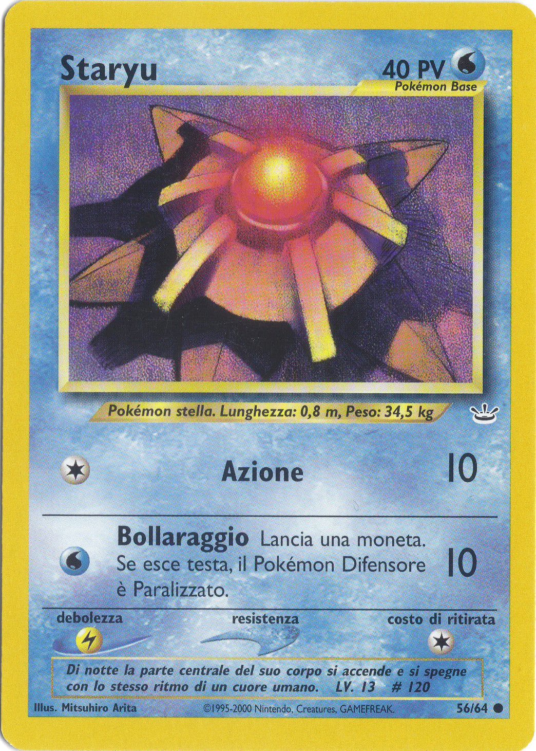 Staryu 056 — Neo Revelation (Italian Pokémon TCG card)