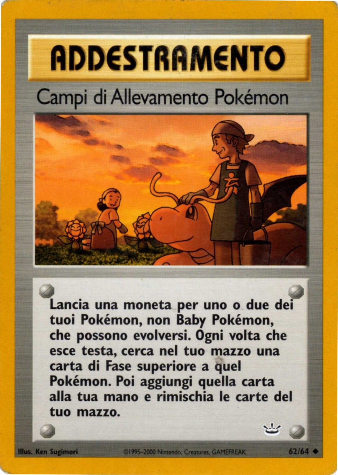 Campi di Allevamento Pokémon 062 — Neo Revelation (Italian Pokémon TCG card)