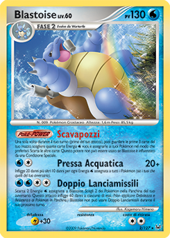 Blastoise 002/133 — Platino (Italian Pokémon TCG card)